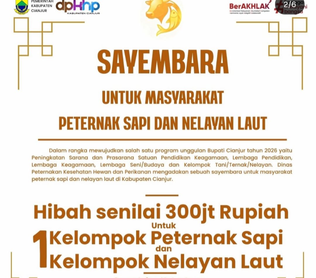 DPKHP Cianjur Gelar Sayembara Bagi Masyarakat Peternak Sapi dan Nelayan Laut