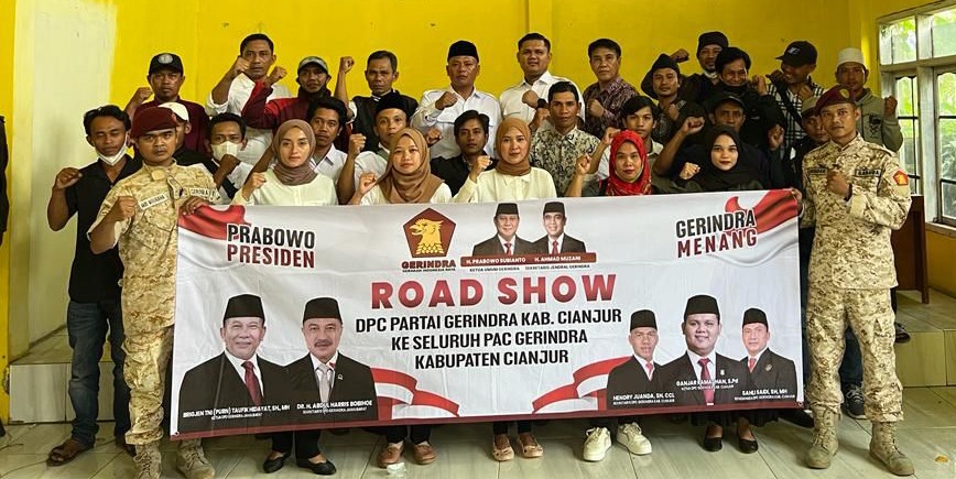 Partai Gerindra Cianjur Roadshow ke Dapil, Cek Struktural PAC dan Ranting, Ini Hasilnya  