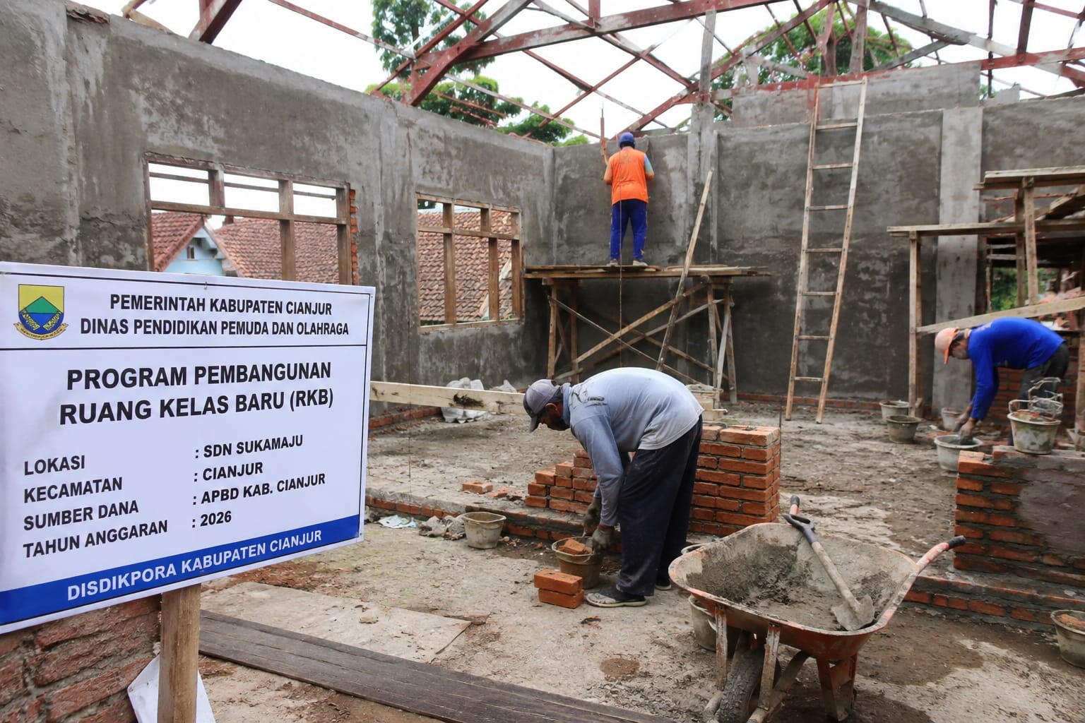 Disdikpora Cianjur Optimistis Program Pembangunan Ruang Kelas Tuntas Tahun Ini