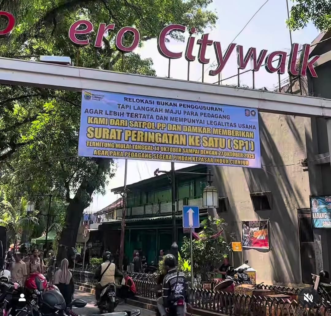 Satpol PP Cianjur Berikan SP-1 ke PKL Bomero Citywalk dan Mangunsarkoro