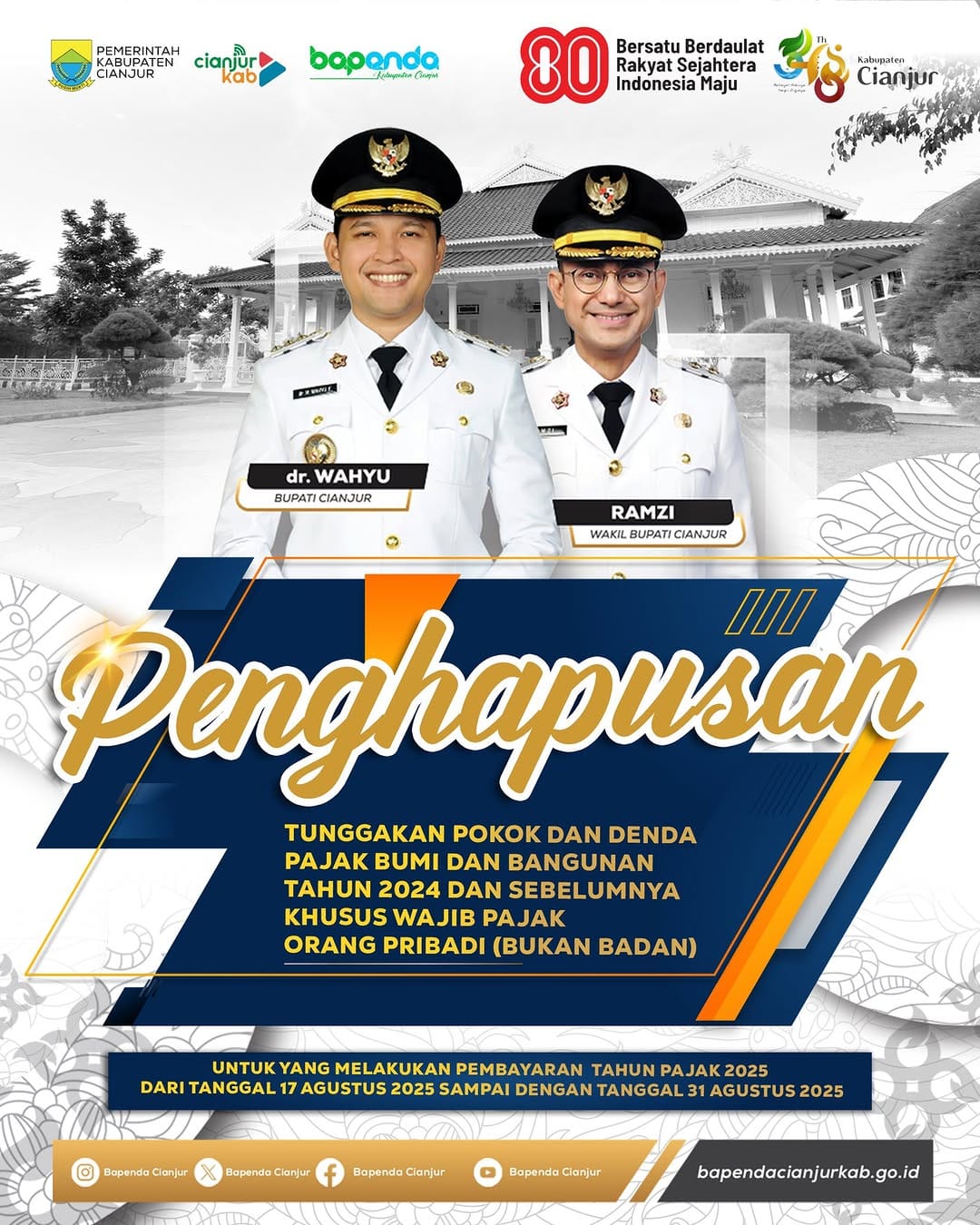 Pemkab Cianjur Bebaskan Tunggakan PBB-P2 Khusus Wajib Pajak Perorangan