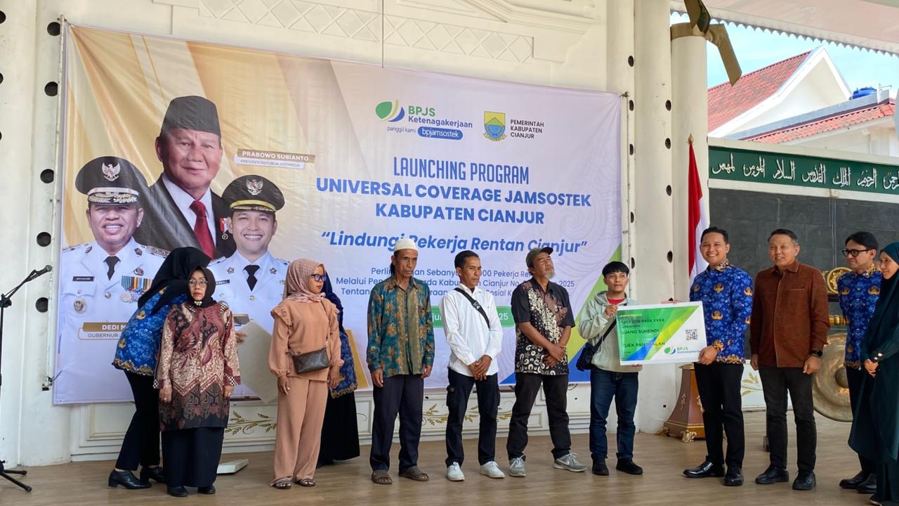 Pemkab Cianjur Launching Program Universal Coverage BPJS Ketenagakerjaan untuk Pekerja Rentan