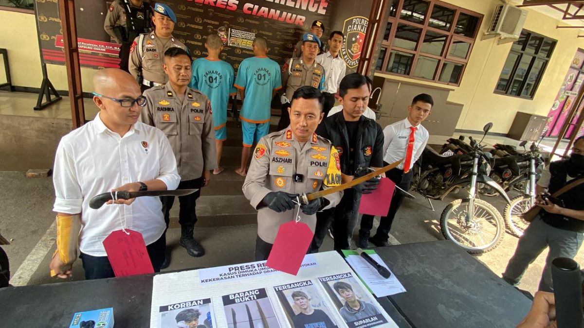 Polres Cianjur Tangkap Dua Tersangka Pembacokan, Telinga Korban Nyaris Putus