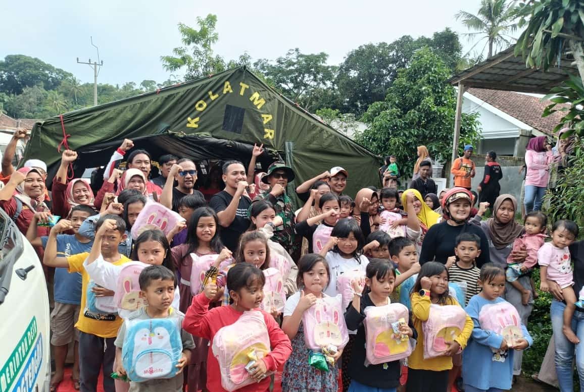 Moorlife Donasikan Tas Sekolah, Perlengkapan Bekal Hingga Air Tinggi Oksigen untuk Korban Banjir Sukabumi