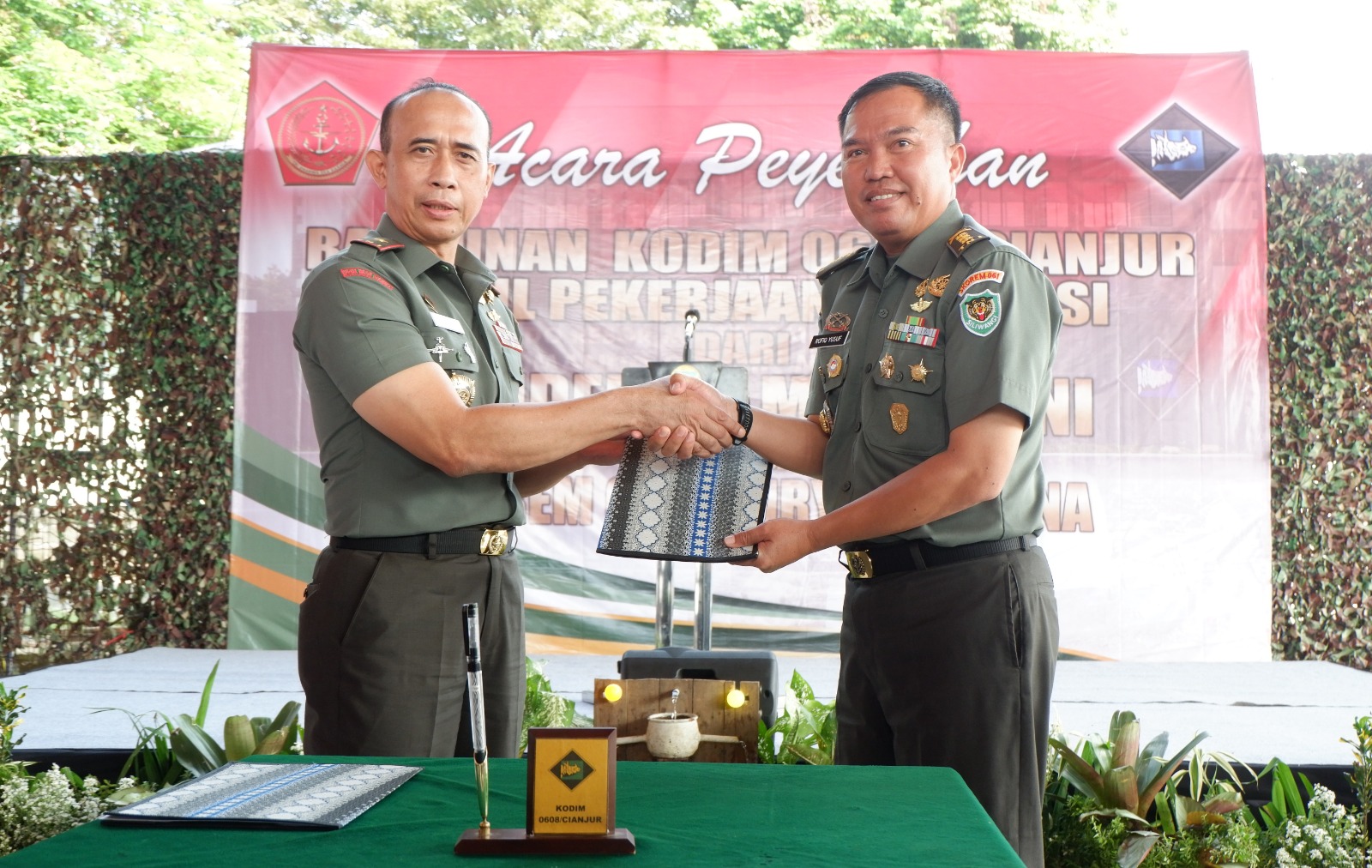 Dandenma Mabes TNI Serah Terima Gedung Kodim 0608/Cianjur