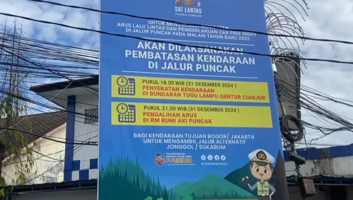 Malam Tahun Baru 2025, Satlantas Polres Cianjur Bakal Tutup Jalur Puncak 