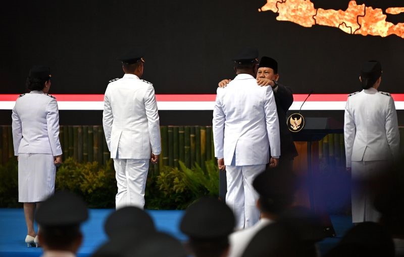 Prabowo Lantik Serentak 961 Kepala Daerah di Istana Kepresidenan