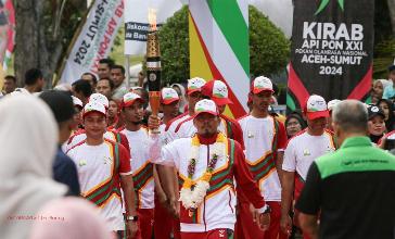 Kirab Obor Finis di Banda Aceh, PON XXI Siap Dibuka oleh Presiden