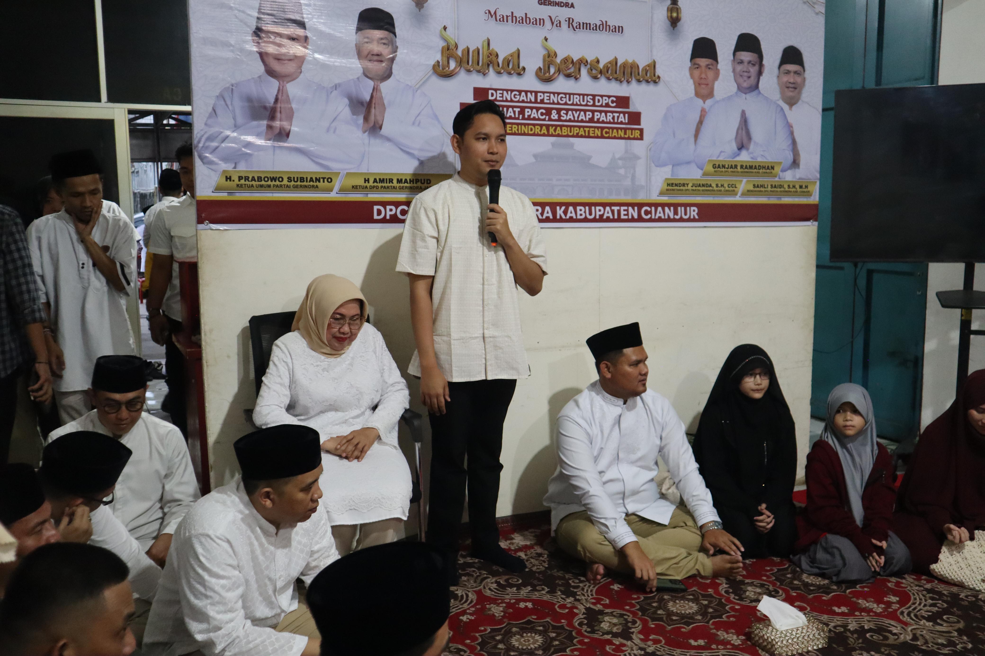 DPC Gerindra Cianjur Gelar Bukber, Santunan dan Bagi-bagi Takjil