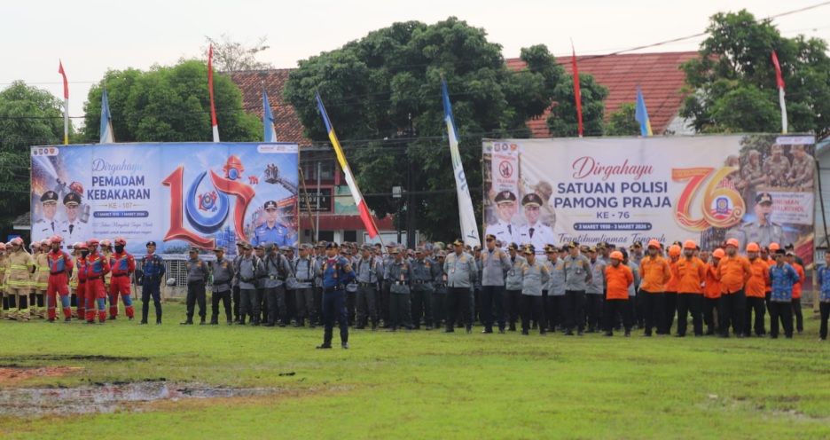Pemkab Cianjur Gelar Upacara HUT Damkar ke-107, Satpol PP ke-76 dan Satlinmas ke-64 