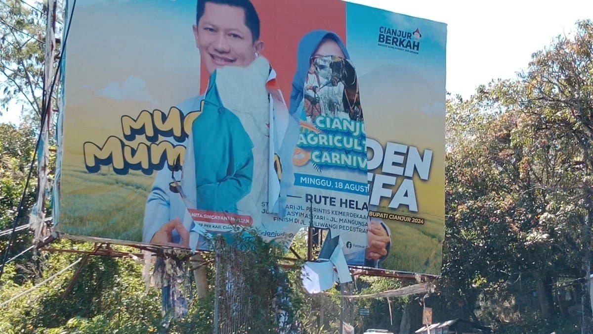 Pilkada Cianjur: Ratusan Baliho dan Banner Pasangan Deden Nasihin - Efa Fatimah Diduga Dirusak OTK