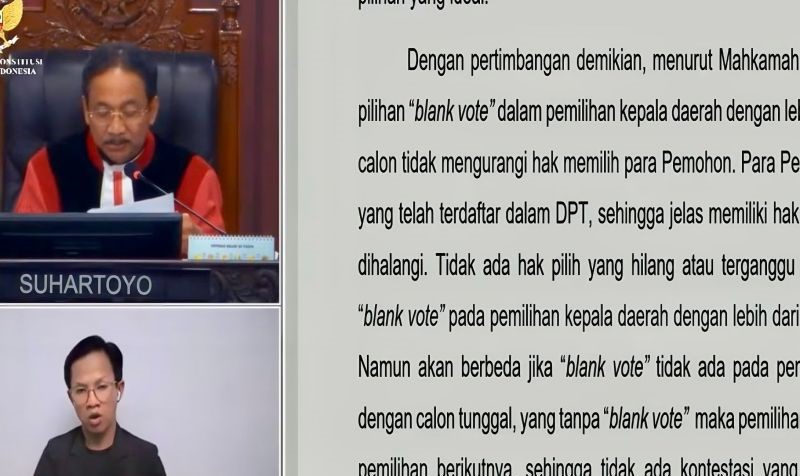 MK Tidak Kabulkan Uji Materi Soal “Blank Vote” di Setiap Pilkada