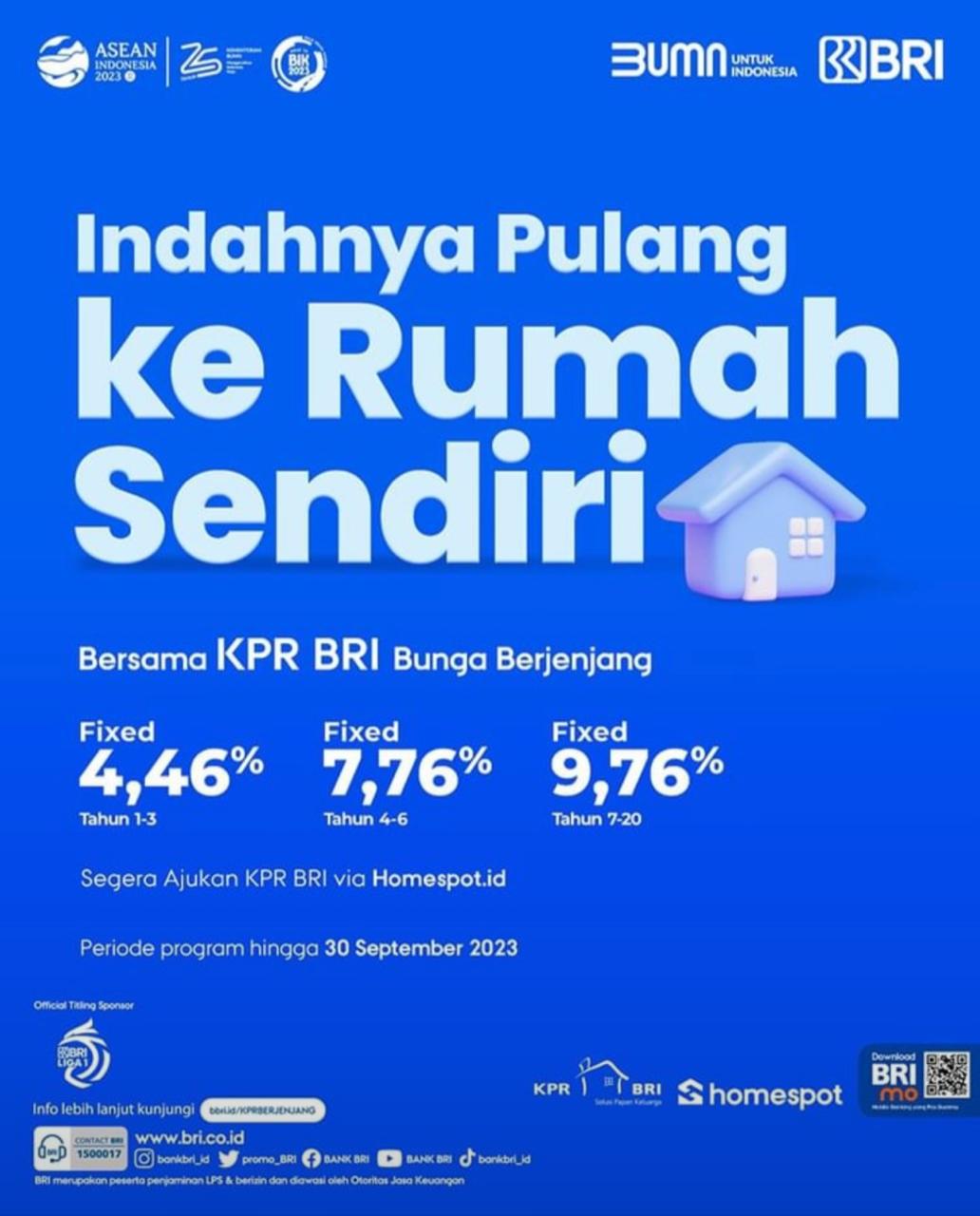 KPR BRI Tawarkan Bunga Menarik dan Bebas Ribet