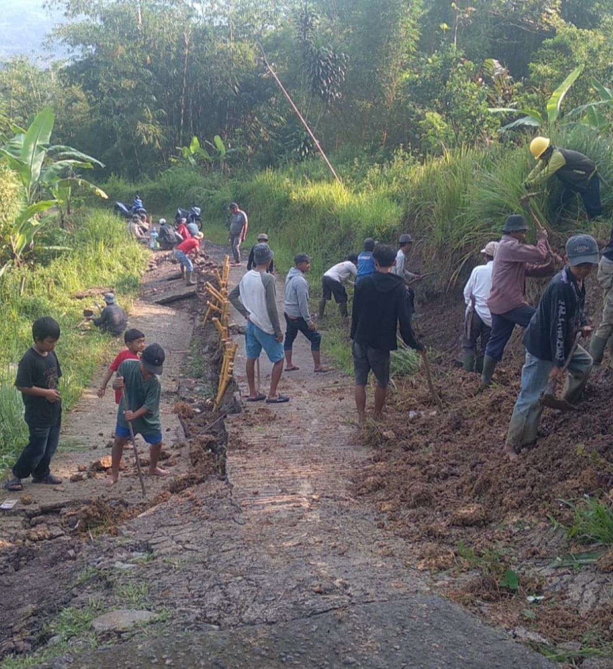 Tanah Bergerak Terjang Desa Rawabelut Cianjur, 4 Rumah Rusak dan Terancam Longsor