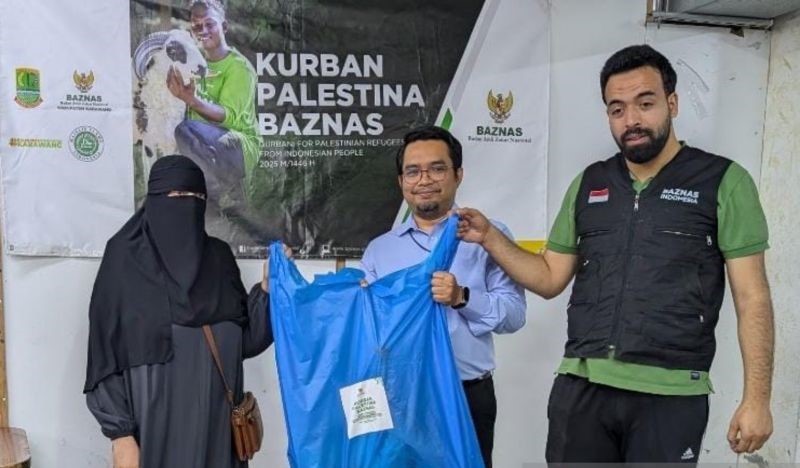 Baznas Salurkan Bantuan Kurban untuk Pengungsi Palestina di Yordania