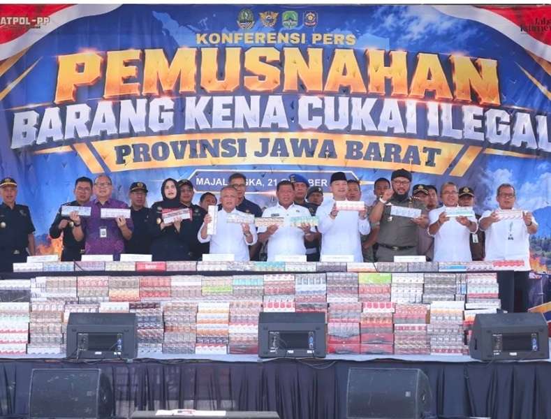 Bea Cukai Jabar Musnahkan 33,89 Juta Batang Rokok Ilegal Senilai Rp50,5 Miliar