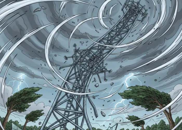 Tower Milik Pemkab Cianjur Roboh Diterjang Angin Kencang, Satu Orang Tewas