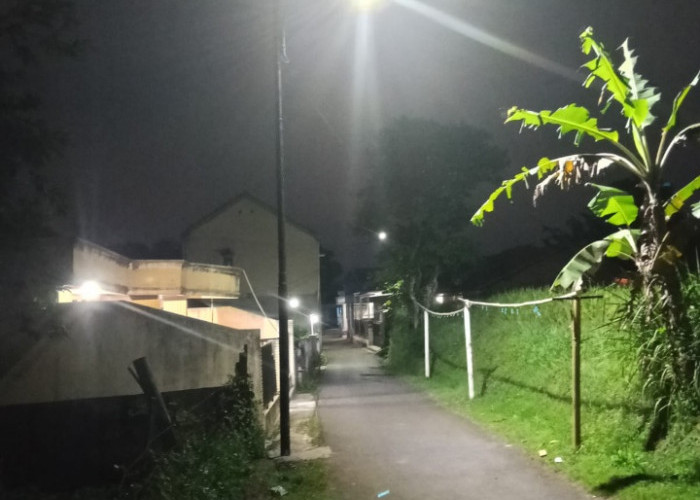 Dukung Program Cianjur Caang, Pemdes Sukamanah Pasang 108 Titik PJU di Jalan Desa
