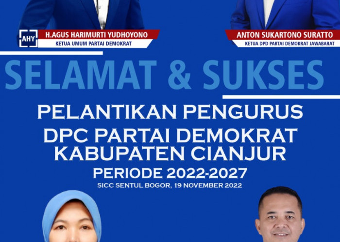Pengurus Partai Demokrat Cianjur Periode 2022-2027 Dilantik Besok