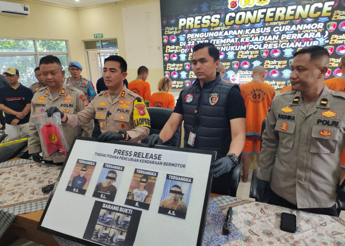 Satreskrim Polres Cianjur Bekuk Empat Tersangka Curanmor 