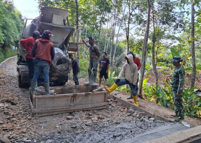 TMMD Cianjur Kebut Pengecoran Jalan, Pipanisasi hingga Rutilahu