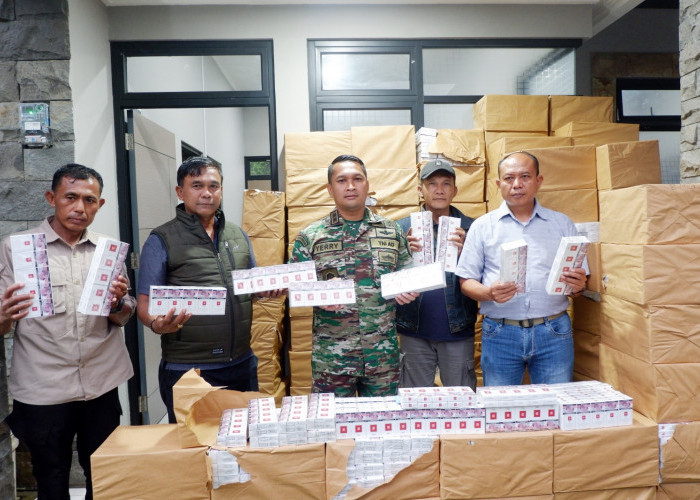 Kodim 0608/Cianjur Amankan 488 Ribu Batang Rokok Ilegal, Lima Orang Diamankan