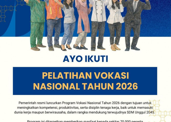 Pendaftaran Pelatihan Vokasi Nasional 2026 Batch 1 Diperpanjang hingga 24 Maret 2026