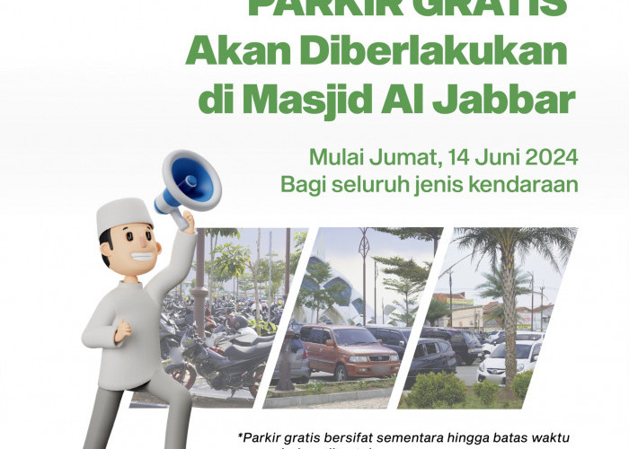 Biaya Parkir di Masjid Raya Al Jabbar Sementara Gratis