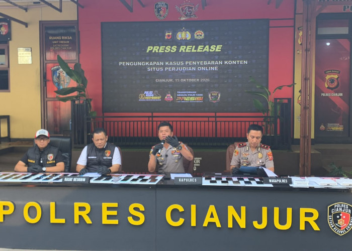 Polres Cianjur Bongkar Sindikat Judol Beromzet Ratusan Juta, 9 Orang Ditangkap