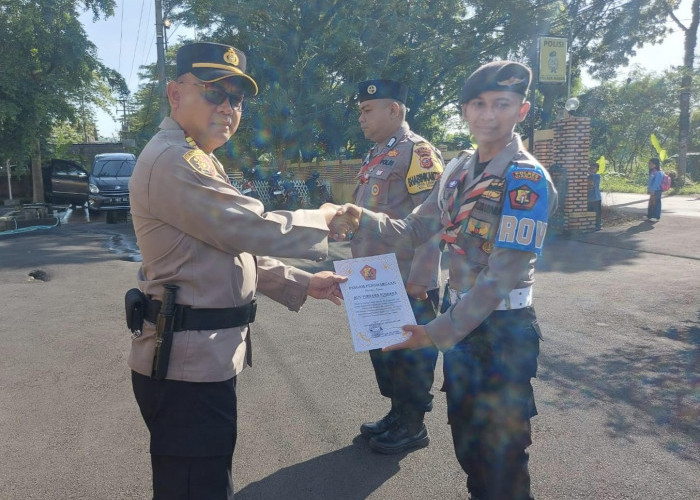 Polsek Mande Cianjur Apresiasi Anggota Pramuka Bantu Pengamanan Lebaran 1447 Hijriah