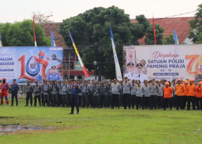 Pemkab Cianjur Gelar Upacara HUT Damkar ke-107, Satpol PP ke-76 dan Satlinmas ke-64 