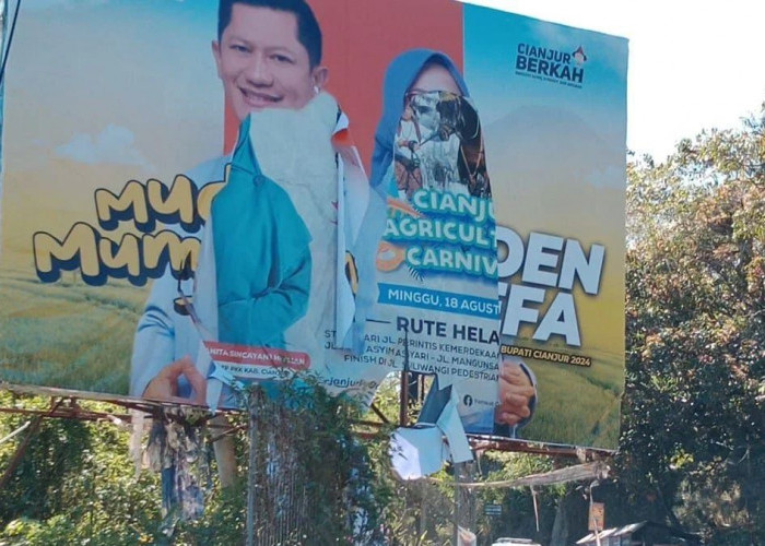 Pilkada Cianjur: Ratusan Baliho dan Banner Pasangan Deden Nasihin - Efa Fatimah Diduga Dirusak OTK