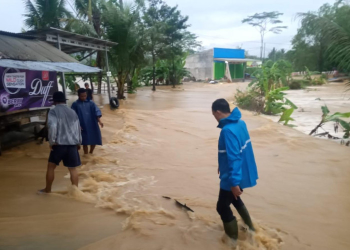 Sungai Cibuni Meluap, Banjir Terjang Empat Desa di Kadupandak Cianjur