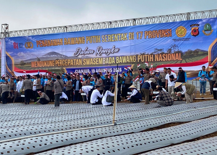 Polri Percepat Swasembada Bawang Putih, Penanaman Serentak Dipusatkan di Cianjur