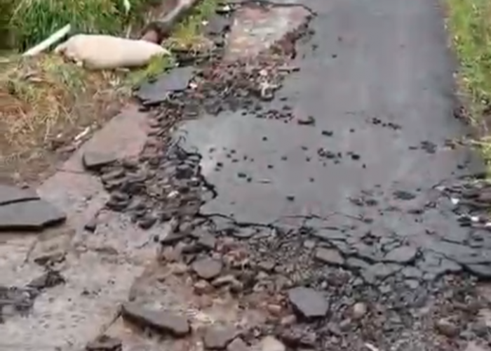 Diguyur Hujan Deras, Jalan Sepanjang 3 Kilometer di Desa Rawabelut Cianjur Rusak Parah