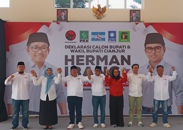 Pilkada Cianjur 2024, Lima Parpol Deklarasi Usung Herman - Ibang