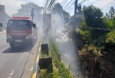 Lahan di Jalan Raya Cipanas Cianjur Terbakar, Diduga Dipicu Pembakaran Sampah