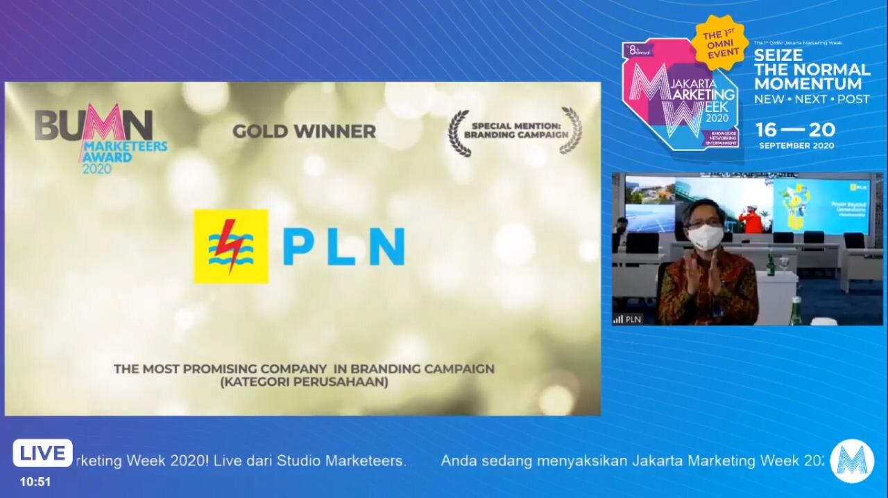 PLN Raih 3 Penghargaan di Ajang BUMN Marketeers Award 2020