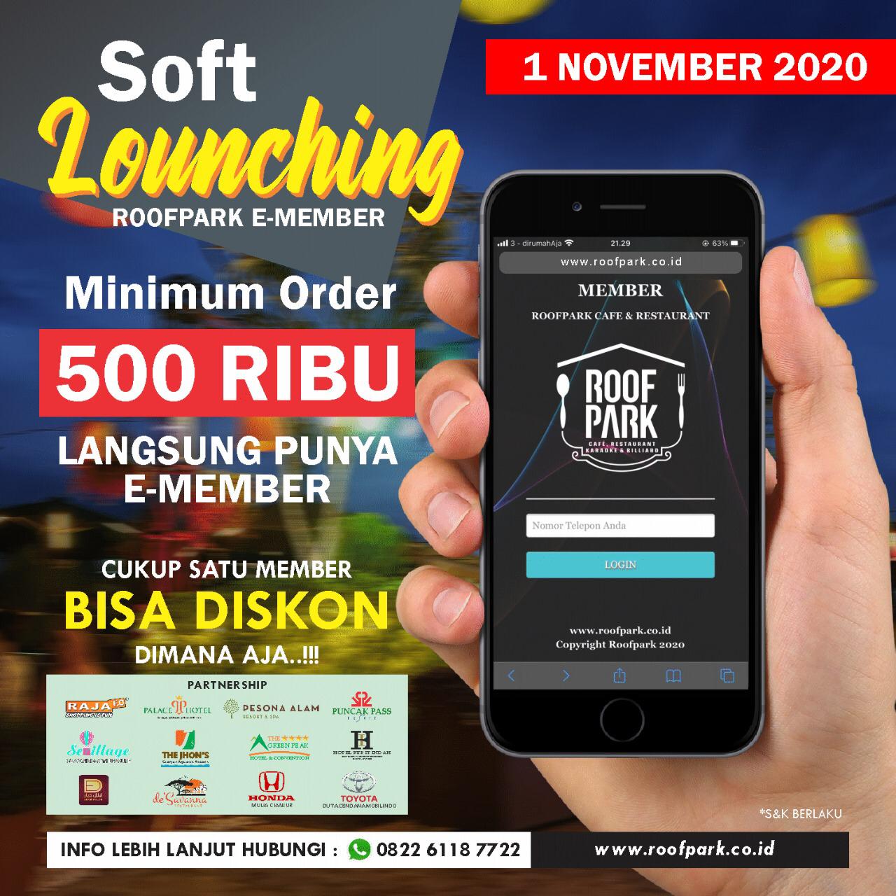 Roofpark Cafe & Restaurant Rilis E-Member Bagi Pelanggan Setia, Ini Keuntungannya