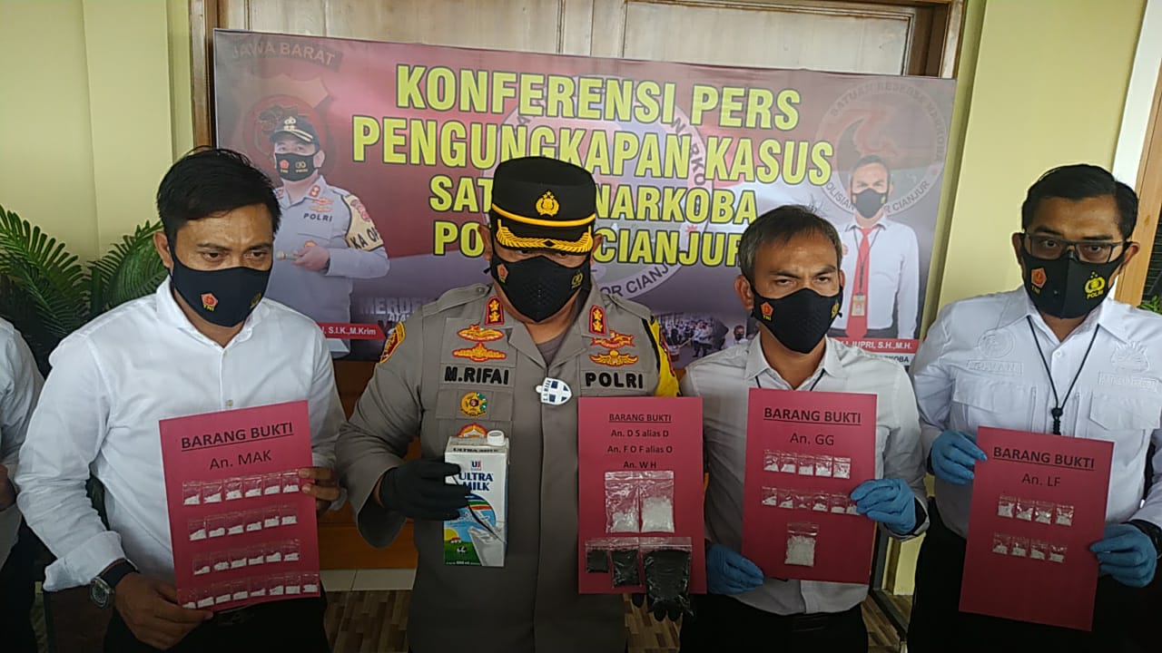 Polres Cianjur Amankan 11 Tersangka Pengedar Narkoba