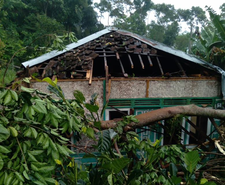 Lima Rumah Tertimpa Pohon Tumbang Akibat Hujan Es