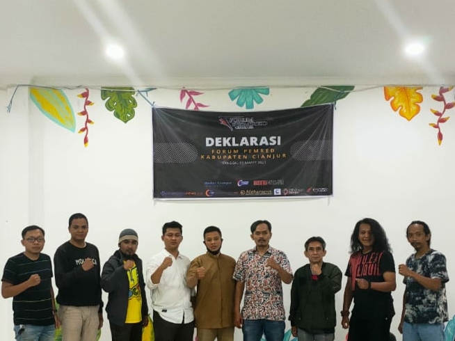 Para Pemimpin Redaksi di Cianjur Deklarasikan Forum Pemred