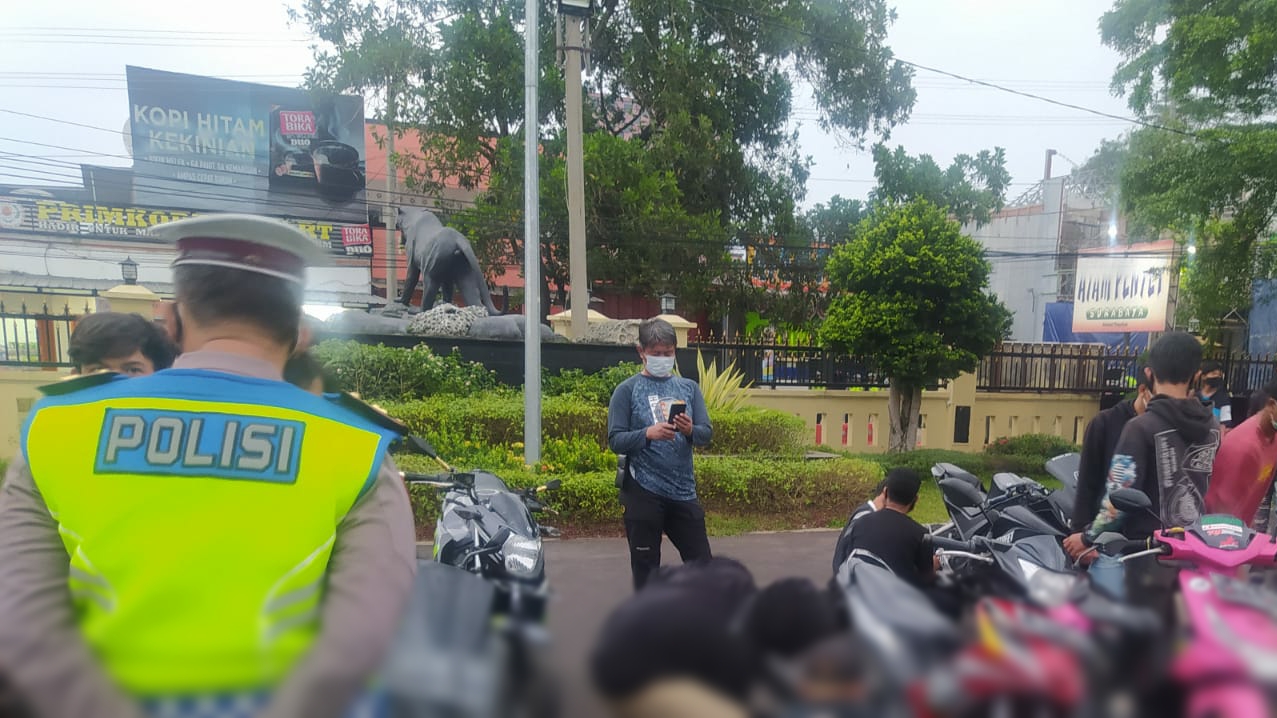 Puluhan Motor Berknalpot Bising Diamankan Polres Cianjur