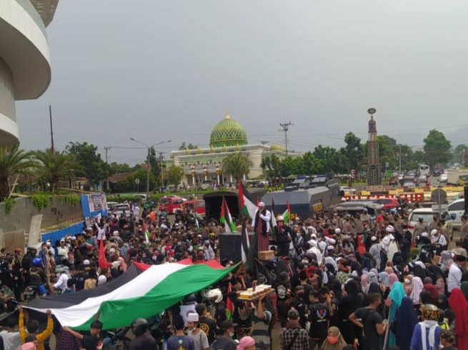 Umat Islam Cianjur Gelar Aksi Solidaritas Bela Palestina