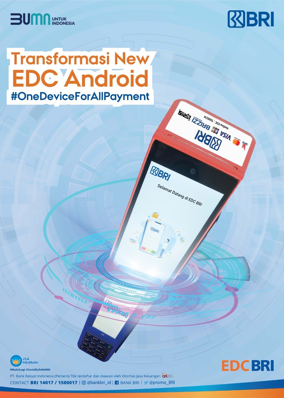 Inovasi Cashless Payment, BRI Luncurkan 80,000 EDC Android Untuk Tahap Pertama